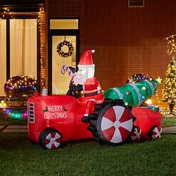 Glitzhome 6.23-ft Lighted Santa Christmas Inflatable