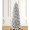 Glitzhome 7.5-ft Silver Tinsel Artificial Christmas Tree - Full Shape - Green - Standard Size - 1188 PVC Tips