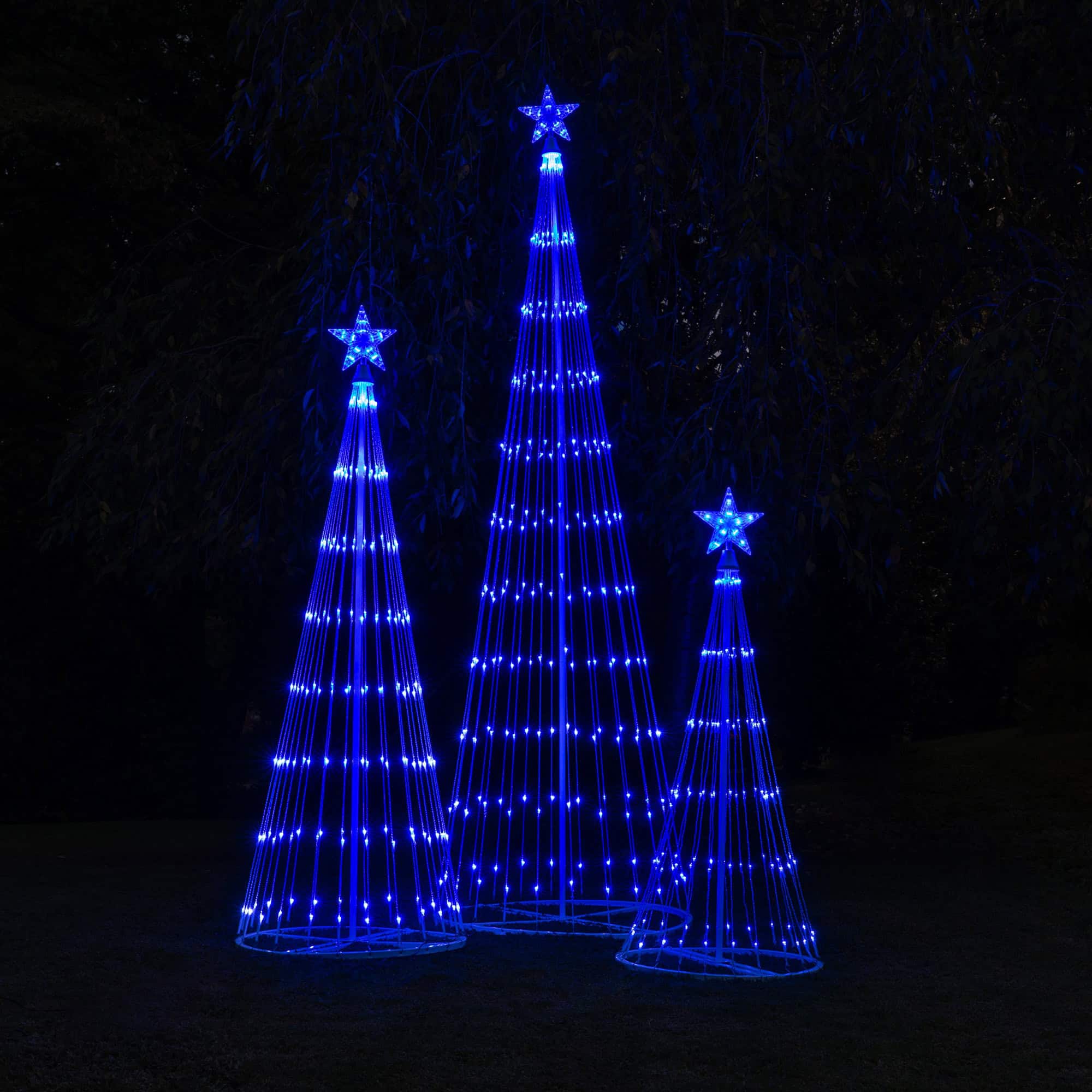 Kringle Traditions 72-in Christmas Tree Yard Decoration with Blue LED Lights
