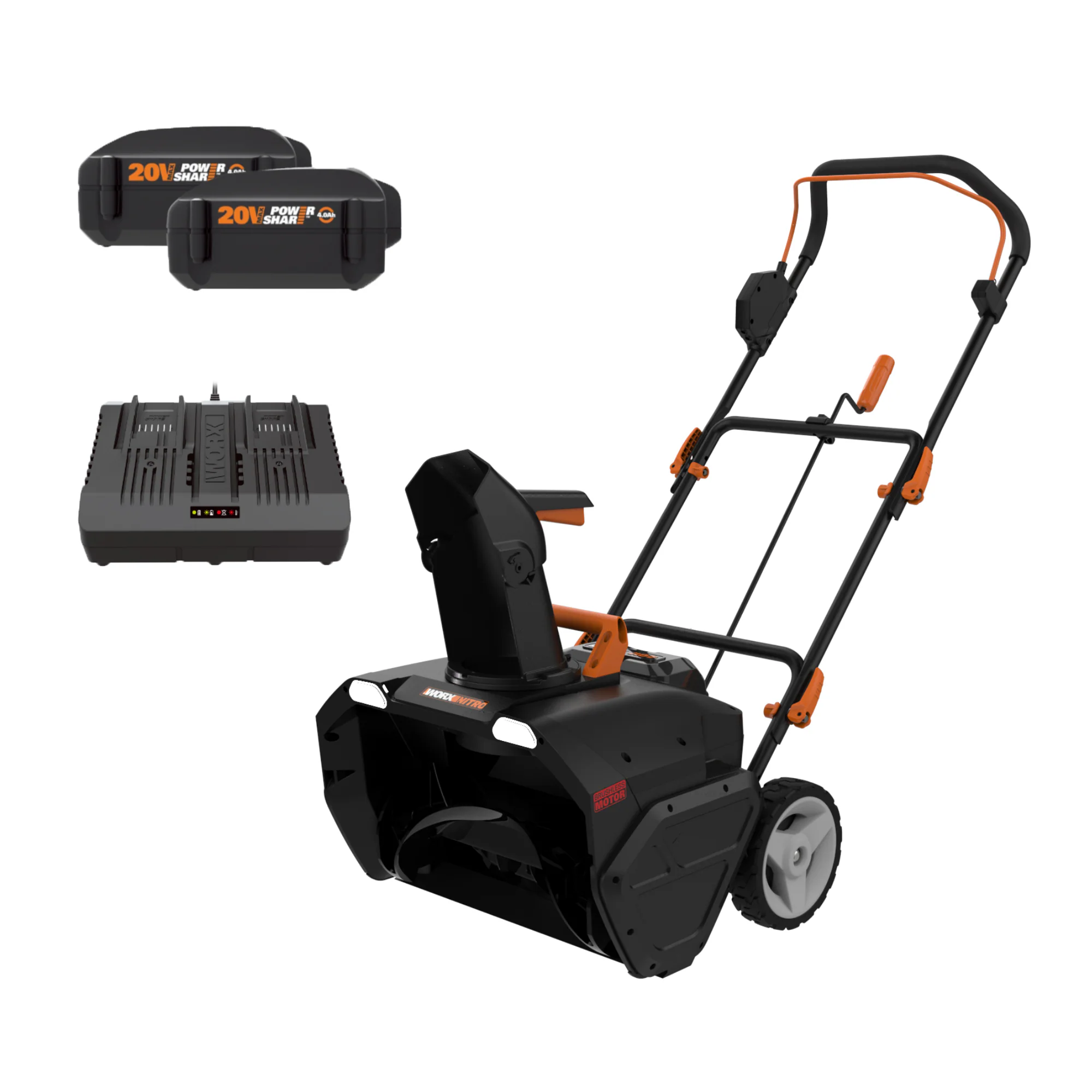 WORX Nitro Power Share 40-volt Max 20-in Single-stage Push Battery Snow Blower 4 Ah (Battery and Charger Included)