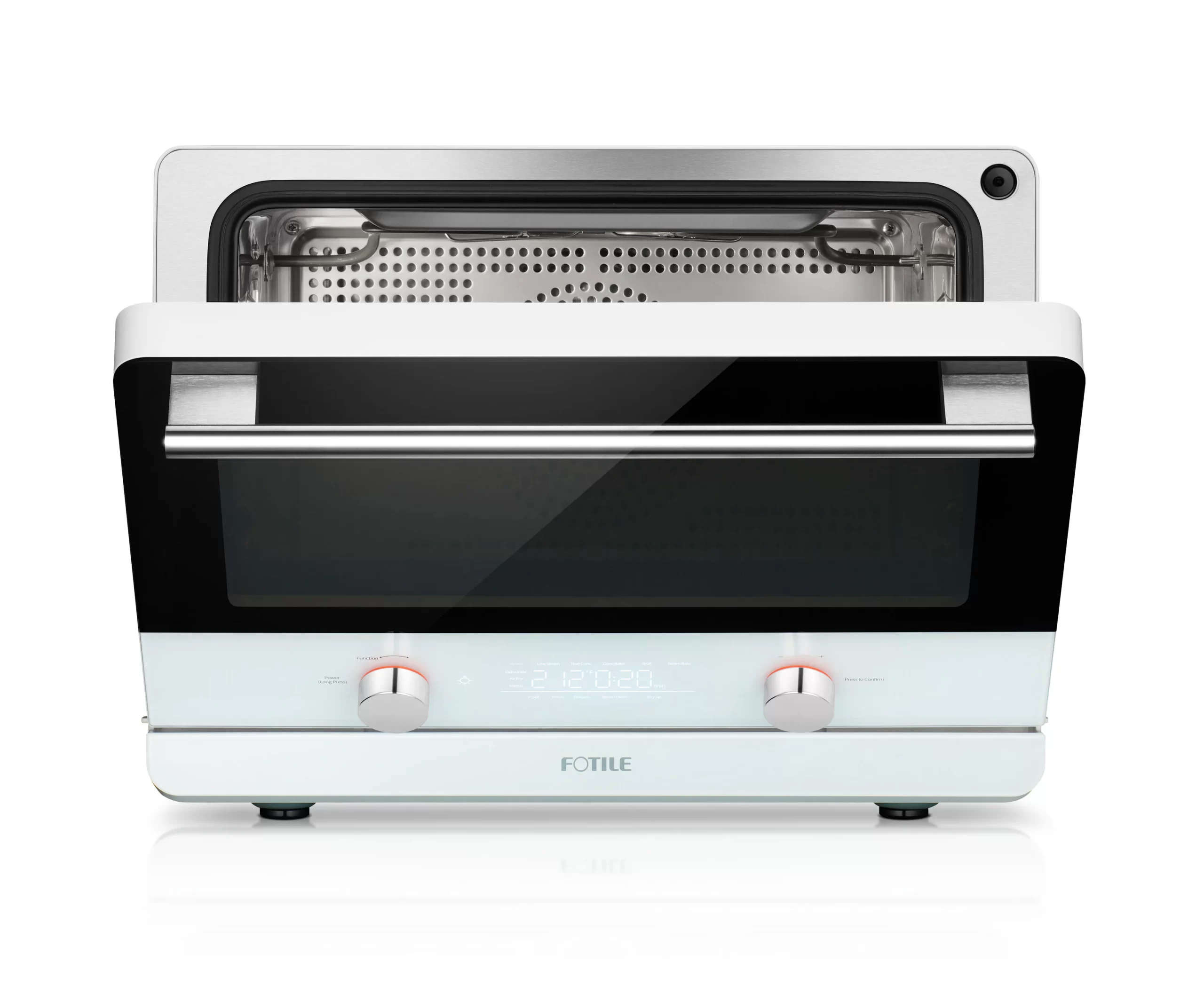 FOTILE ChefCubii 4-In-1 Steam Air Fryer Food Dehydrator 6-Slice White Convection Toaster Oven Automatic Shut-off