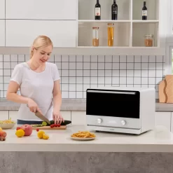 FOTILE ChefCubii 4-In-1 Steam Air Fryer Food Dehydrator 6-Slice White Convection Toaster Oven Automatic Shut-off