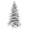 Fraser Hill Farm Unlit 6.5-ft Pine Flocked White Artificial Christmas Tree