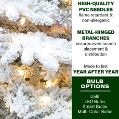 Fraser Hill Farm Unlit 12-ft Valley Pine Flocked White Artificial Christmas Tree
