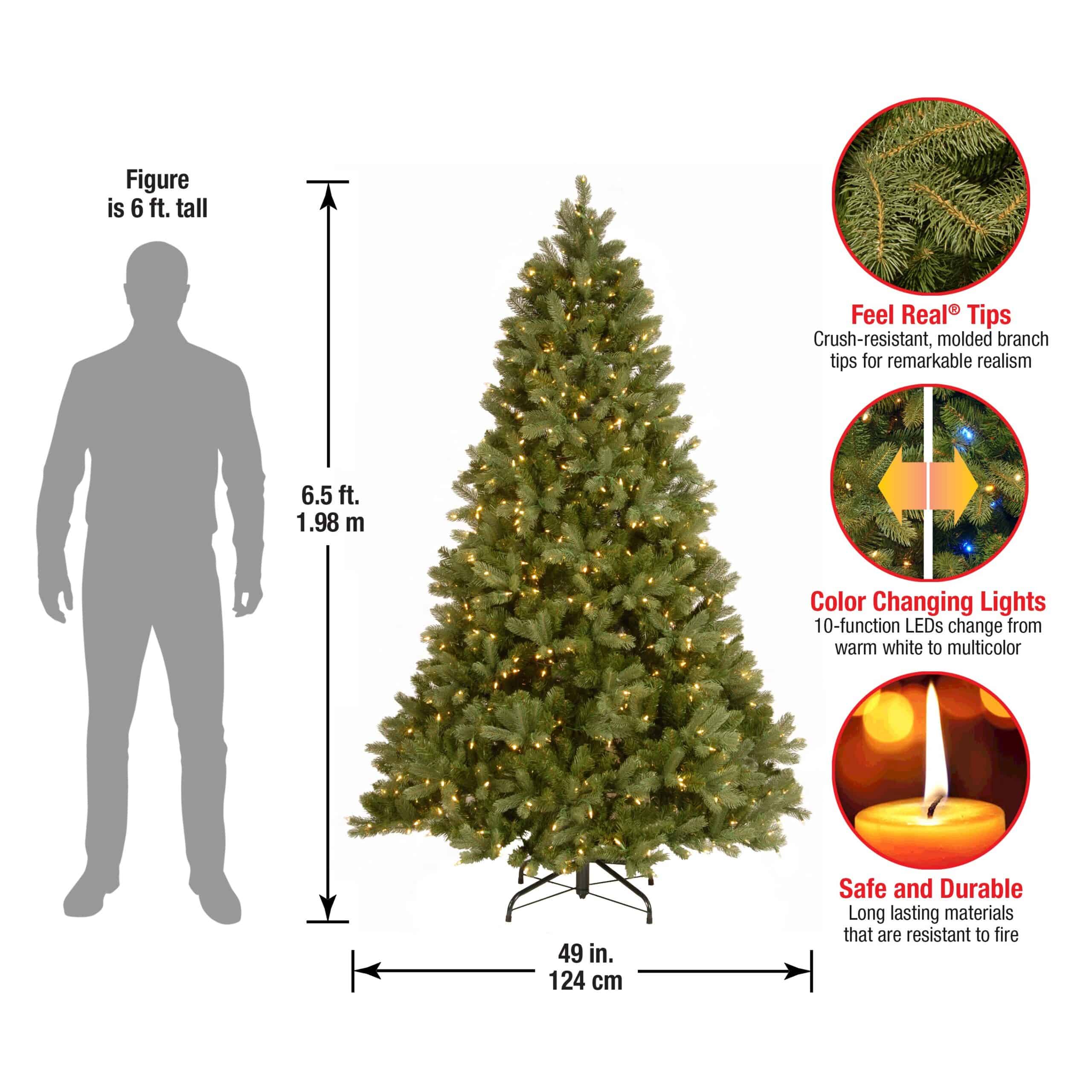 National Tree Company 6.5-ft Douglas Fir Pre-lit Artificial Christmas Tree with Multicolor LED Lights