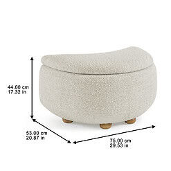 Better Homes & Gardens Juliet Modern Boucle Chaise & Storage Ottoman, Pearl