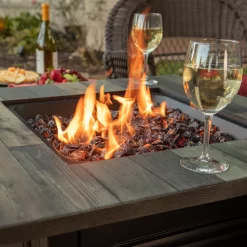 Endless Summer 30-in W Black and Orb Steel Square Propane Gas Fire Pit