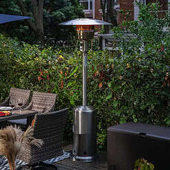 Nuu Garden 46000-BTU Silver Stainless Steel Floorstanding Liquid Propane Patio Heater