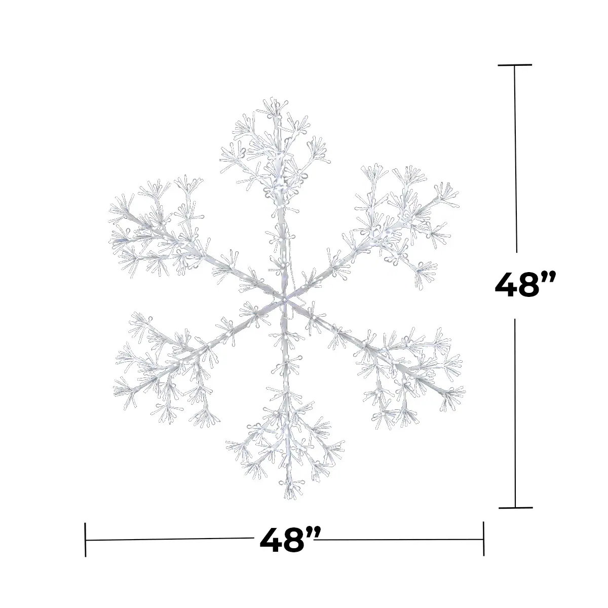 Holidynamics Holiday Lighting Solut 48-in Hanging Snowflake Hanging Decoration with White LED Lights
