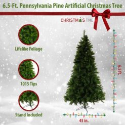 Christmas Time 6.5-ft Pennsylvania Pine Artificial Christmas Tree