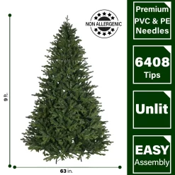 Fraser Hill Farm Unlit 9-ft Oregon Pine Artificial Christmas Tree