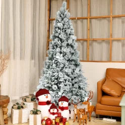 WELLFOR 7-ft Flocked White Artificial Christmas Tree