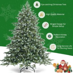WELLFOR 6-ft Flocked Artificial Christmas Tree