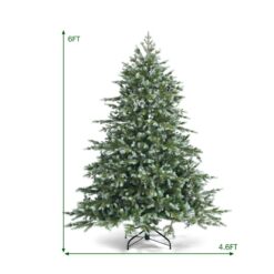WELLFOR 6-ft Flocked Artificial Christmas Tree
