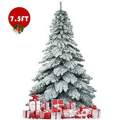 WELLFOR 7.5-ft Flocked Artificial Christmas Tree