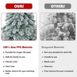 WELLFOR 7.5-ft Flocked Artificial Christmas Tree