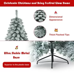 WELLFOR 7.5-ft Flocked Artificial Christmas Tree
