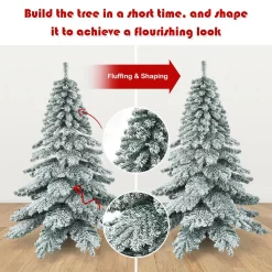 WELLFOR 7.5-ft Flocked Artificial Christmas Tree