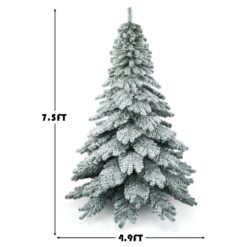WELLFOR 7.5-ft Flocked Artificial Christmas Tree