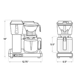 Technivorm Moccamaster 53930 KBGV 10-Cup Coffee Maker Matte Silver, 40 oz, 10 Cup, 1.25 L