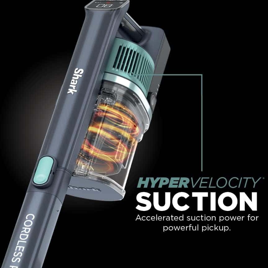 Shark IZ631H Cordless Pro Vacuum with PowerFins and Self-Cleaning Brushroll, HEPA Filtration, Cordless Vacuum, Dark Grey/Mojito