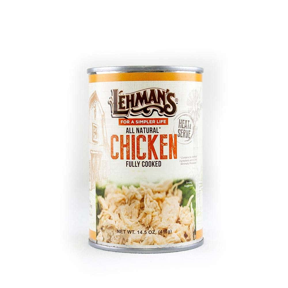 Lehman's All Natural Canned Meat, USA Made Ready to Eat for Everyday, Camping or Emergencies, 14.5 oz each, Pack of 3, Chicken