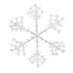 Holidynamics Holiday Lighting Solut 48-in Hanging Snowflake Hanging Decoration with White LED Lights