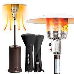 Nuu Garden 46000-BTU Brown Stainless Steel Floorstanding Liquid Propane Patio Heater
