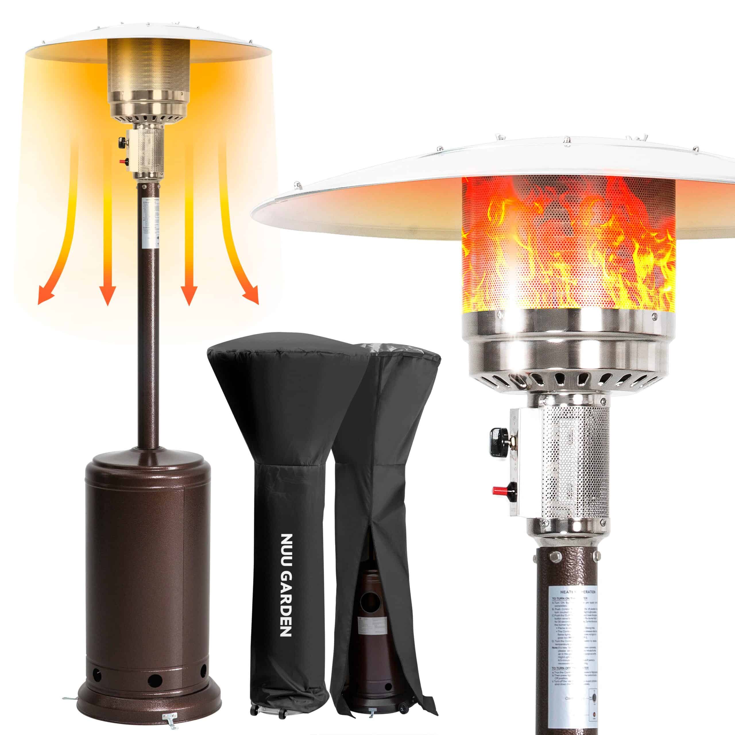 Nuu Garden 46000-BTU Brown Stainless Steel Floorstanding Liquid Propane Patio Heater