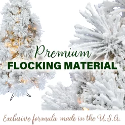 Fraser Hill Farm Unlit 12-ft Snowy Pine Flocked White Artificial Christmas Tree