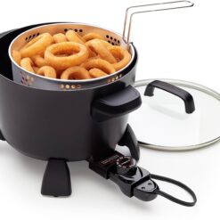 Presto 8-Quart Big Kettle, Steamer and Deep Fryer Multi-Cooker, Black
