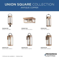 Progress Lighting Union Square 1-Light 23.62-in H Antique Copper Outdoor Wall Light
