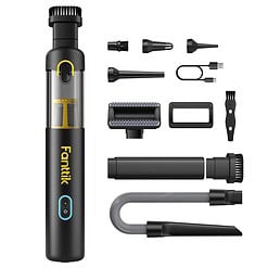 Fanttik Slim V8 Apex Cordless Car Vacuum, 19000PA Suction Power, 4 in 1 Portable Mini Vacuum, Type-C Charge, Black