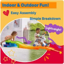 Step2 Unicorn Up & Down Roller Coaster Kids Ride On Toy, Push Car, Indoor/Outdoor Playset, Made of Durable Plastic, Multicolor
