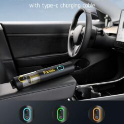 Fanttik Slim V8 Apex Cordless Car Vacuum, 19000PA Suction Power, 4 in 1 Portable Mini Vacuum, Type-C Charge, Black
