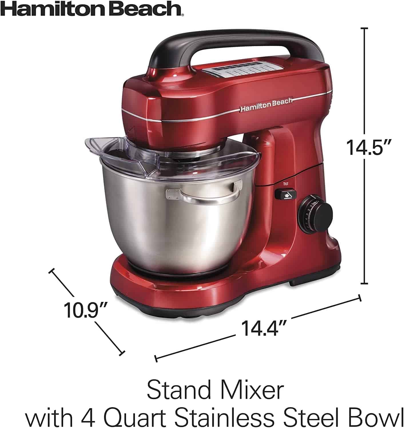 Hamilton Beach 7-Speed Stand Mixer & Attachments - Red