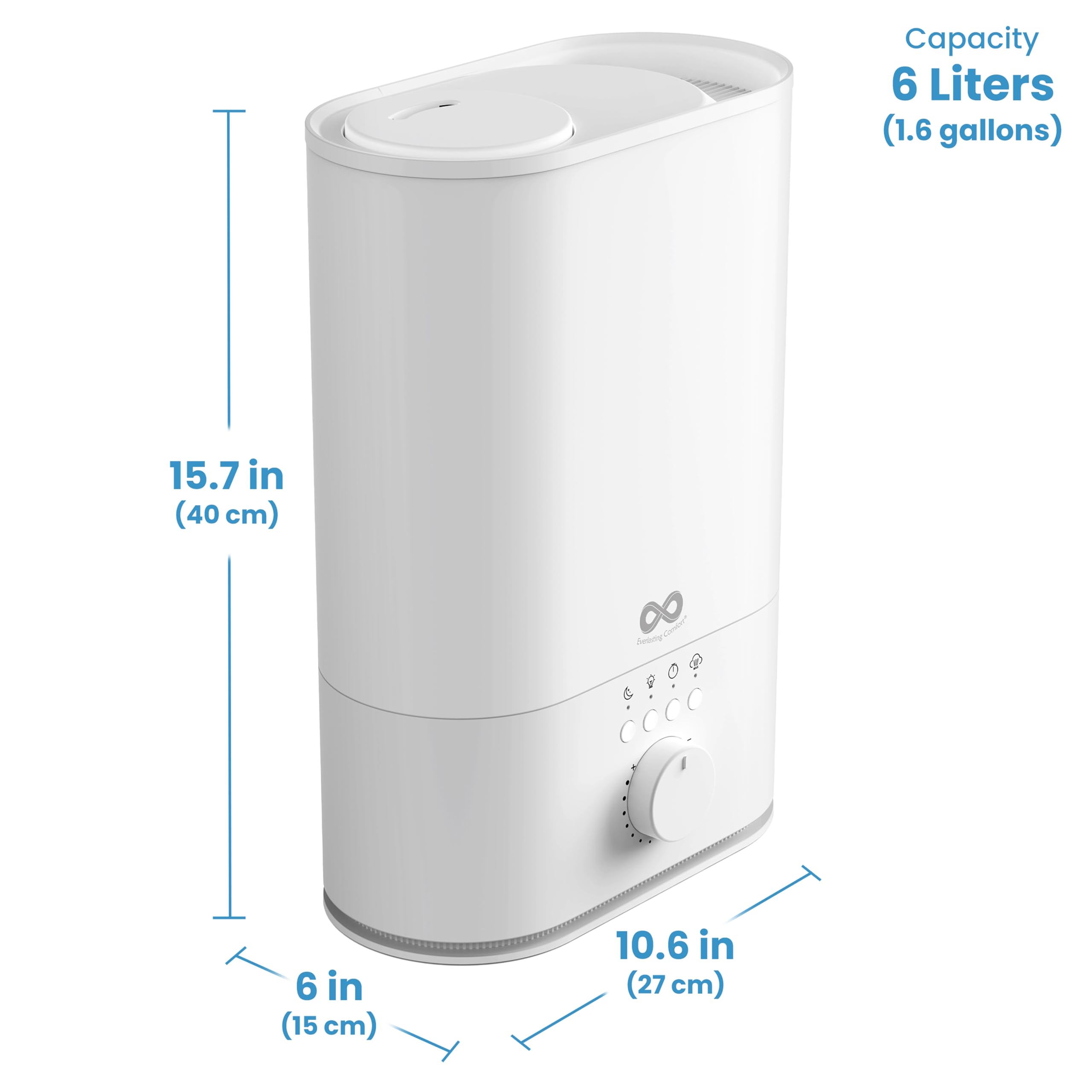 Everlasting Comfort Upgraded 6L Top Fill Humidifier Large Room & Bedroom, MAX Humidifier, Quiet Cool Mist - Image 2