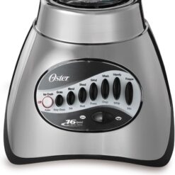 Oster Classic Series 16 Speed Blender with Food Chopper and Glass Jar, Brushed Nickel