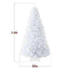 Best Choice Products Artificial Christmas Tree, White 7.5ft Premium Pine Unlit Holiday Decoration