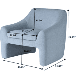 Better Homes & Gardens Emerson Curvy Accent Chair, Soft Blue