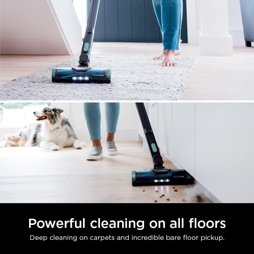 Shark IZ631H Cordless Pro Vacuum with PowerFins and Self-Cleaning Brushroll, HEPA Filtration, Cordless Vacuum, Dark Grey/Mojito