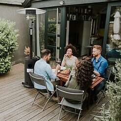Nuu Garden 46000-BTU Brown Stainless Steel Floorstanding Liquid Propane Patio Heater