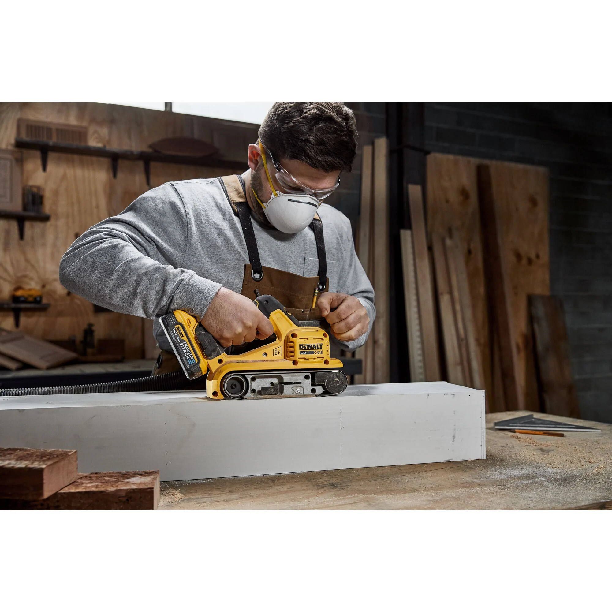 DEWALT XR 20 Volts Brushless Variable Belt Cordless Sander with Dust Management (Battery Not Included)