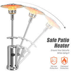 CASAINC 48000-BTU Silver Steel Floorstanding Liquid Propane Patio Heater