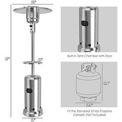 CASAINC 48000-BTU Silver Steel Floorstanding Liquid Propane Patio Heater