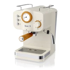 SWAN Stainless Steel Espresso Machine with Drip Tray (White)