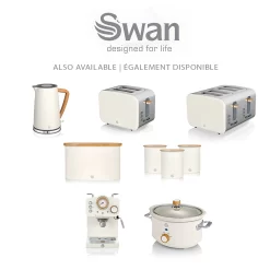 SWAN Stainless Steel Espresso Machine with Drip Tray (White)