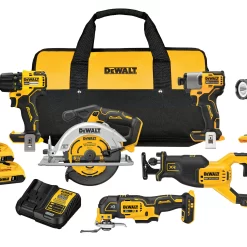 DEWALT 20V MAX 6-Tool Brushless Power Tool Combo Kit with Soft Case (2-Batteries and Charger Included)