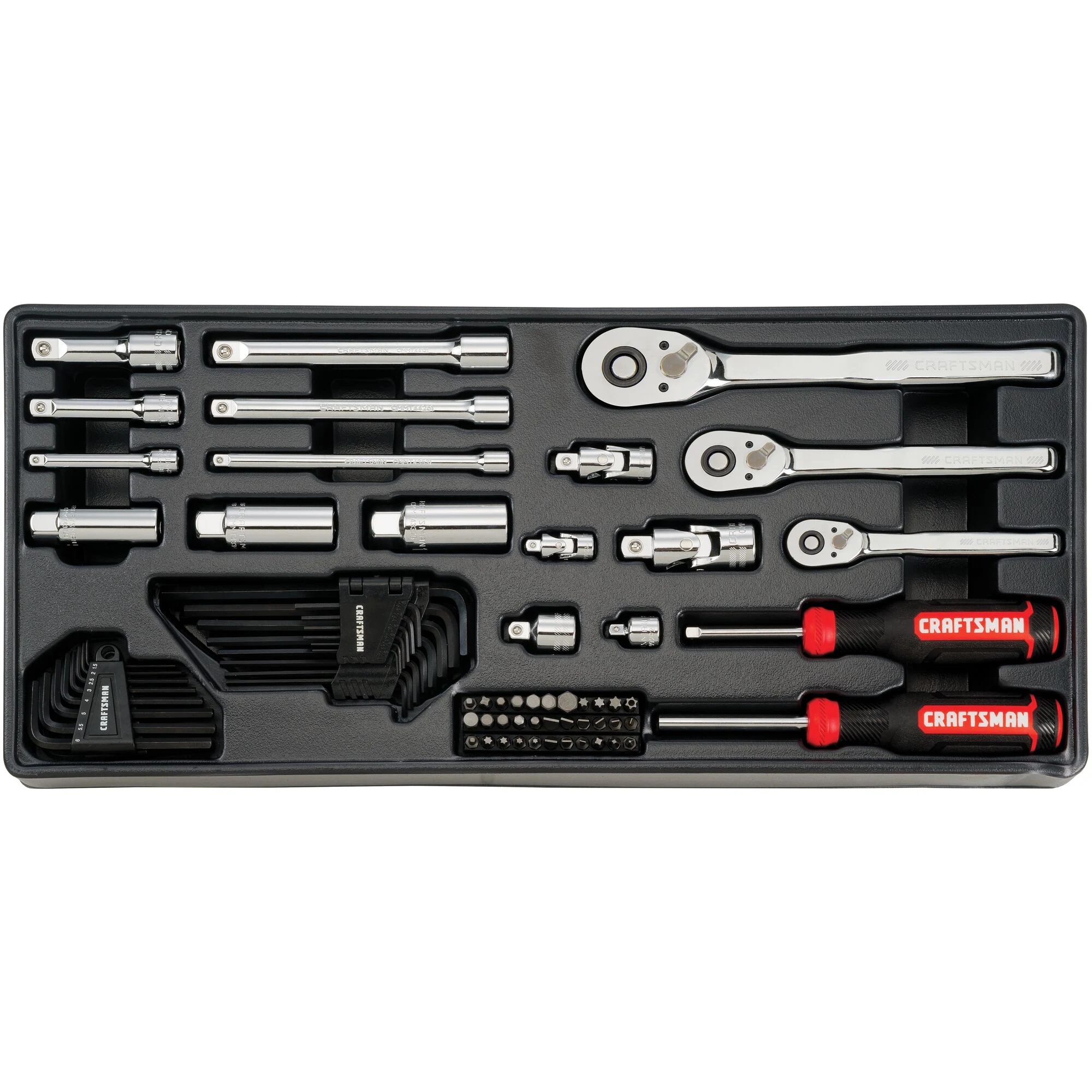 CRAFTSMAN 298-Piece Standard (SAE) and Metric Polished Chrome Mechanics Tool Set