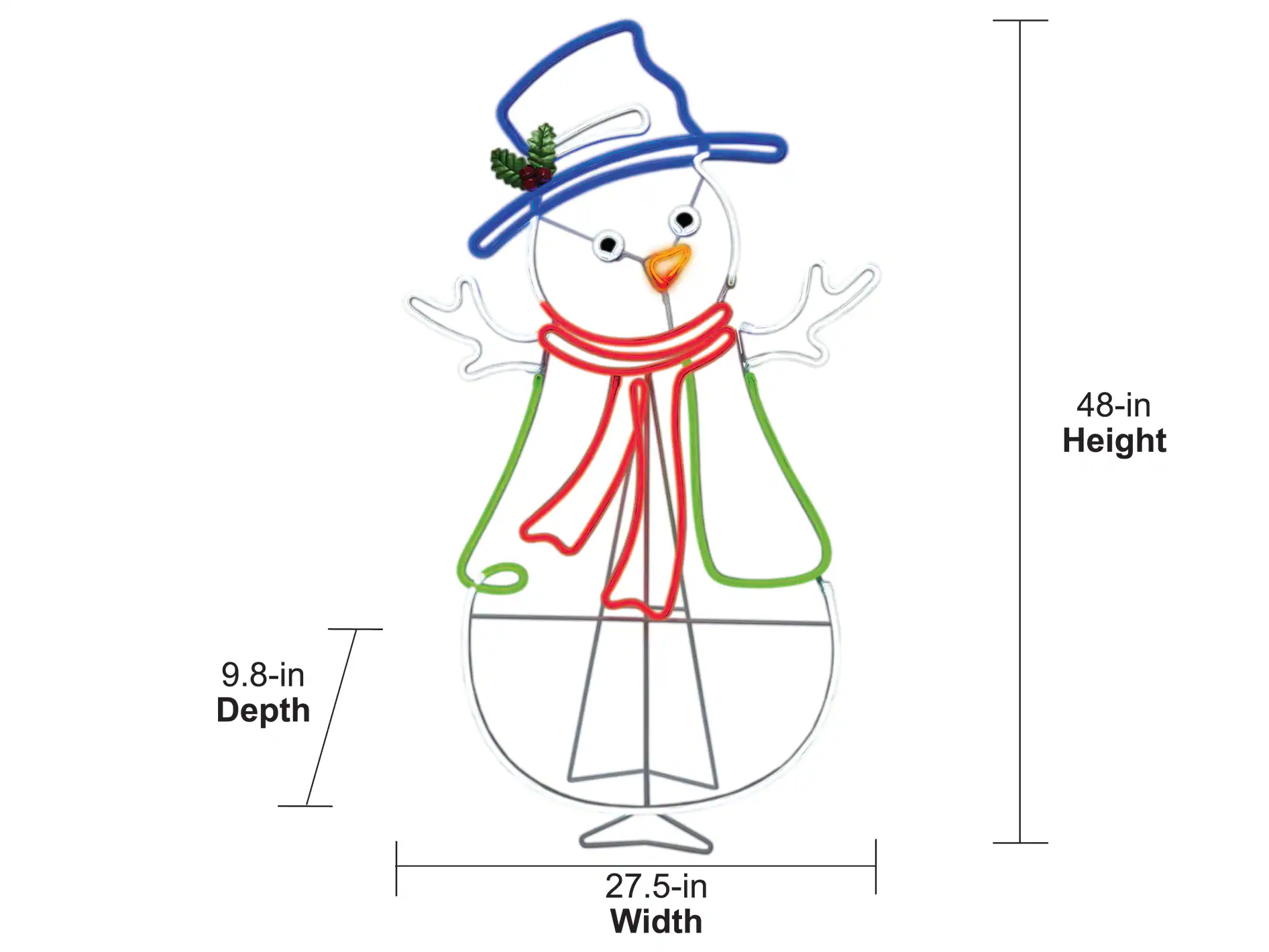 GE 4-ft Staybright LED Neon Flex Snowman Decoration